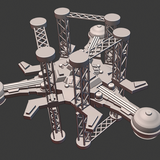 thrust starship miniature space station full 3D print model - Mito3D