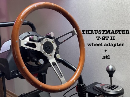 thrustmaster t gt ii roda adaptador 70mm original botões playstation vovó turismo corrida simracing 3d print model - Mito3D