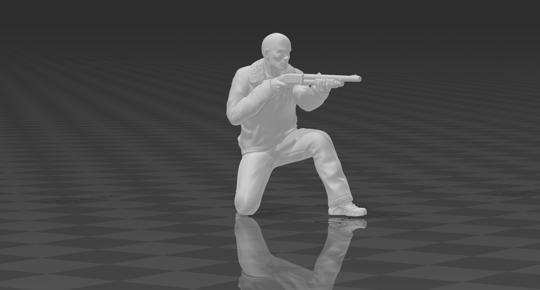 bandido arma fogo espingarda ruim cara 3D print model - Mito3D