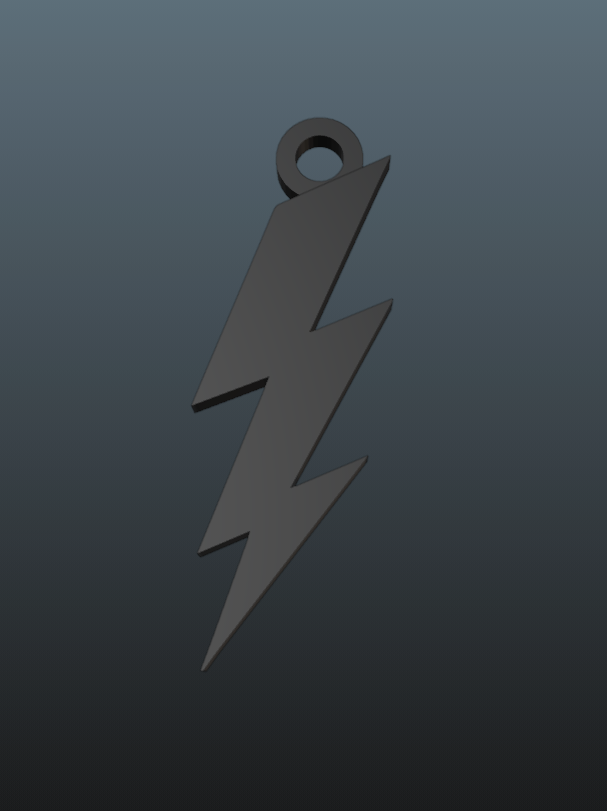 thunder pendant thunder lightning flash pendant necklace keychain  3D print model - Mito3D