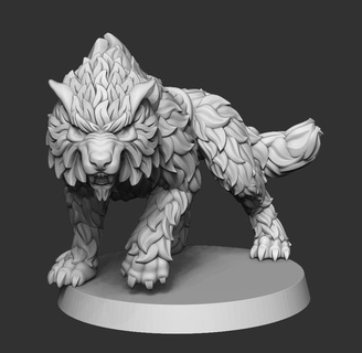 thunder wolf 40k space wolves reference pose warhammer dog good boy 3d print model - Mito3D