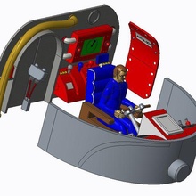 Thunderbird 4 cockpit x3 option Jeu détaillé tb4 3d print model - Mito3D