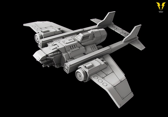 thunderbolt v2 game wargames spaceship miniature sci-fi tabletop games aeronautic 3d print model - Mito3D