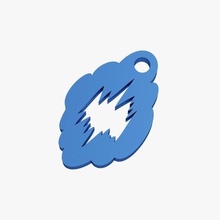 thundercloud trinket gadget pendant medallion souvenir shape symbol keychain zipper lightning thunderstorm 3d print model - Mito3D