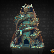 Tiamat dado Torre supporto gratuito architettura roll dicetower fatesend fates end role playing game dnd supports support free dungeons and dragons Drago diceroll rpg 3d print model - Mito3D