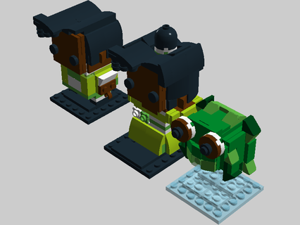 tiana rana Príncipe naveen artilugio disney brickheadz ladrillo Lego princesa 3d print model - Mito3D