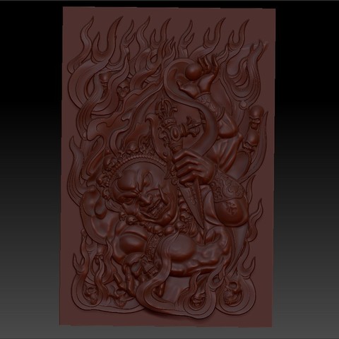 tibétain bouddha modèle en relief de la cnc art démon sclpture statue gravure l'oriental chine 3D print model - Mito3D
