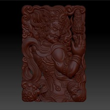 tibétain statue de bouddha modèle 3d relief art l'oriental caractère la cnc sculpture gravure sur bois 3d print model - Mito3D