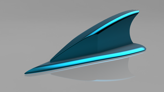 tiburon antenna auto squalo fin 3d print model - Mito3D
