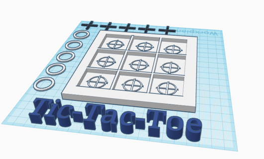 tic tac toe borda clique peices jogo tabuleiro Diversão desfrutar 3d print model - Mito3D