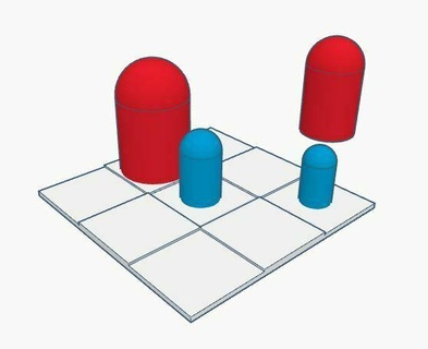 tic-tac-top tictactoe board game boardgame child children tic-tac-toe fdm low poly 3d print model - Mito3D