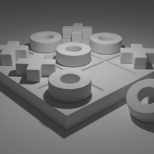 tic tac dito piede gioco zeros attraversare tavola baci 3d print model - Mito3D