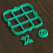 tique tac dedo pé biscoito cortador conjunto ferramenta jogos cozimento Diversão 3d print model - Mito3D