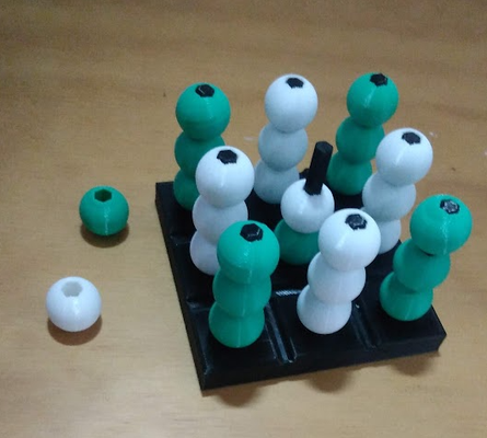 tik tac ayak parmağı triqui 3d 3x3 oyun tres l nea bedava bulmaca oyuncak çocuk kolay tic toe ceros y haçlar raya michi gato noughts aile 3d print model - Mito3D