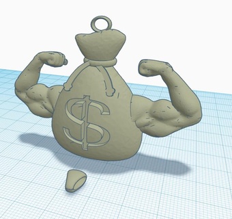 billet sac muscle pendentif billets 3d print model - Mito3D