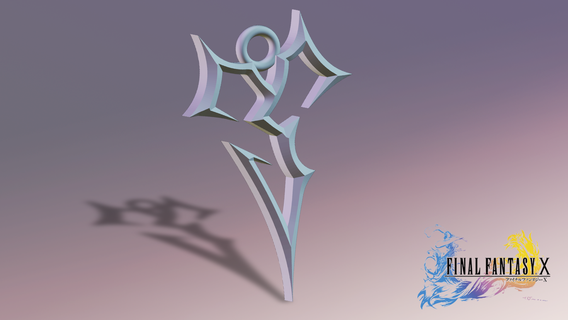 tido collana ffx finale fantasia tidus zanarkand assurdo pendente emblema simbolo logo 3d print model - Mito3D