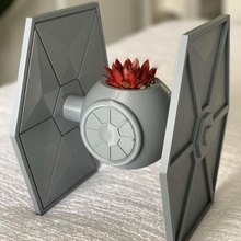 tie fighter planter home ship see yoda trooper storm vader plantpot succulent pot plant wars star wings silver flock darth 3d print model - Mito3D