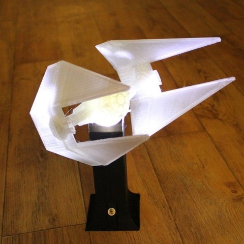 tie interceptor lamp light up stand home darth vader star wars fighter household 3D print model - Mito3D