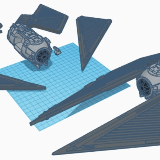 tie striker star wars legion scale rogue 1 scarif starwars vehicles 3D print model - Mito3D