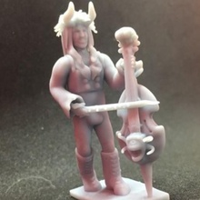 tiefling bardo jogo brinquedo viol labryinth chifres rei goblin dnd em miniatura david bowie bard 3d print model - Mito3D