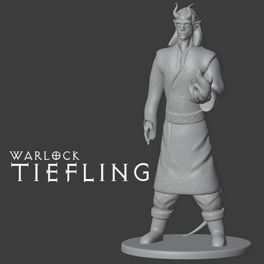 tiefling witch role game tielfing warlock witchdoctor dungeons and dragons dyd 3D print model - Mito3D