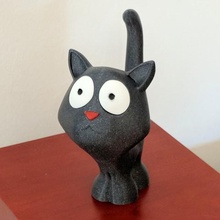tiffany cat art cartoon cute decoration figurine no support pet sculpture supportless sculptures 3d print model - Mito3D