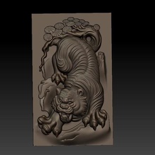 tiger art 3d abstract animal artcam bas-relief cnc decoration jade jewellery jewelry lion nature printable scenry sculpture sculptures 3d print model - Mito3D