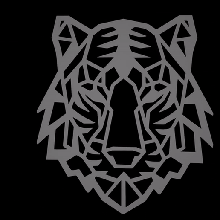 tiger art decoration animal geometric wall animals 3d print model - Mito3D