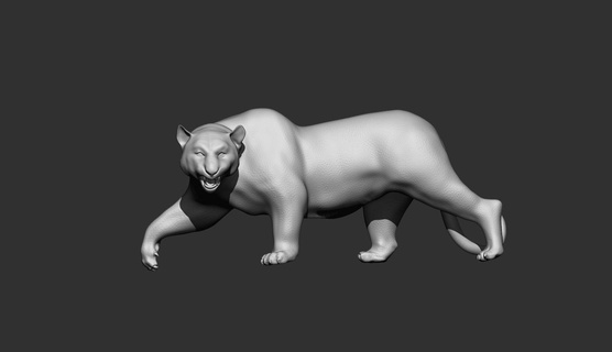 tigre animal zbrush brinquedo arte criaturas pássaro leão 3d print model - Mito3D