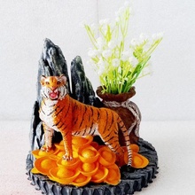tigre fleur vase art animal 3d print model - Mito3D
