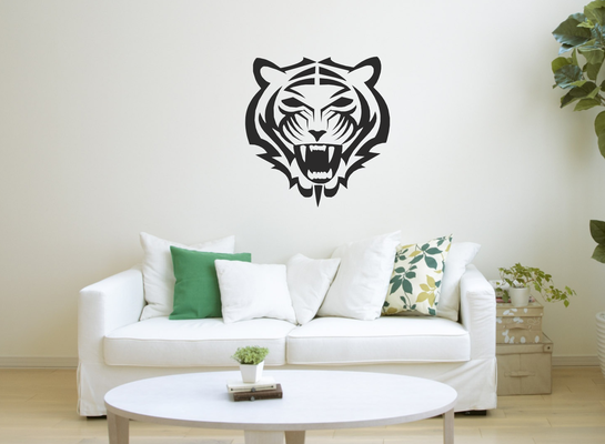 tigre parete arredamento arte decorazione casa ornamento 2d 2dart muraria wall2d animale tigri 3d print model - Mito3D