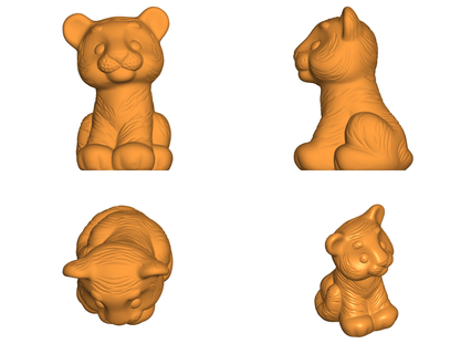 tiger 05 Art cub statuette figurine toy art home decor miniature 3d print model - Mito3D