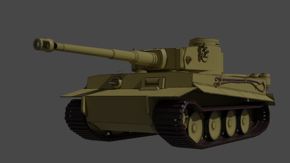 tiger 1 panzer war tank weapon ww2 3d print model - Mito3D