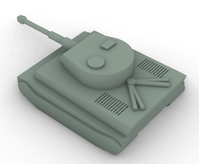 Tiger 1 niedrig poly Panzer Dioramen Tafel Spiel 3d print model - Mito3D