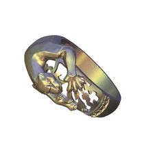 tigre ataque anillo joyería 3d print model - Mito3D