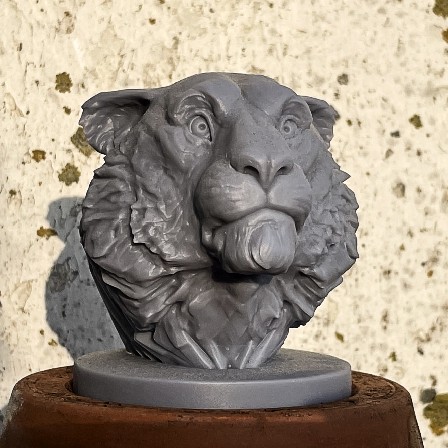 kaplan büst Yazdır aslan hayvan orman heykelcik heykel minyatür kedi 3D print model - Mito3D
