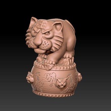 tiger decoration standing drum jewelry year 3d print model - Mito3D