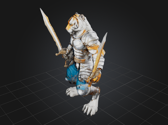 tigre lama combattente gioco 3d print model - Mito3D