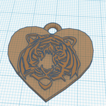 tigre brinco jóias pendente 3d print model - Mito3D