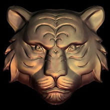 tigre rosto a arte 3d print model - Mito3D