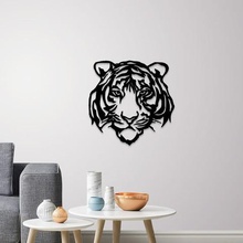 tiger face à la décoration murale art mur de décor 2d 3d maison l'intérieur animal le tigre lion sauvage 3d print model - Mito3D