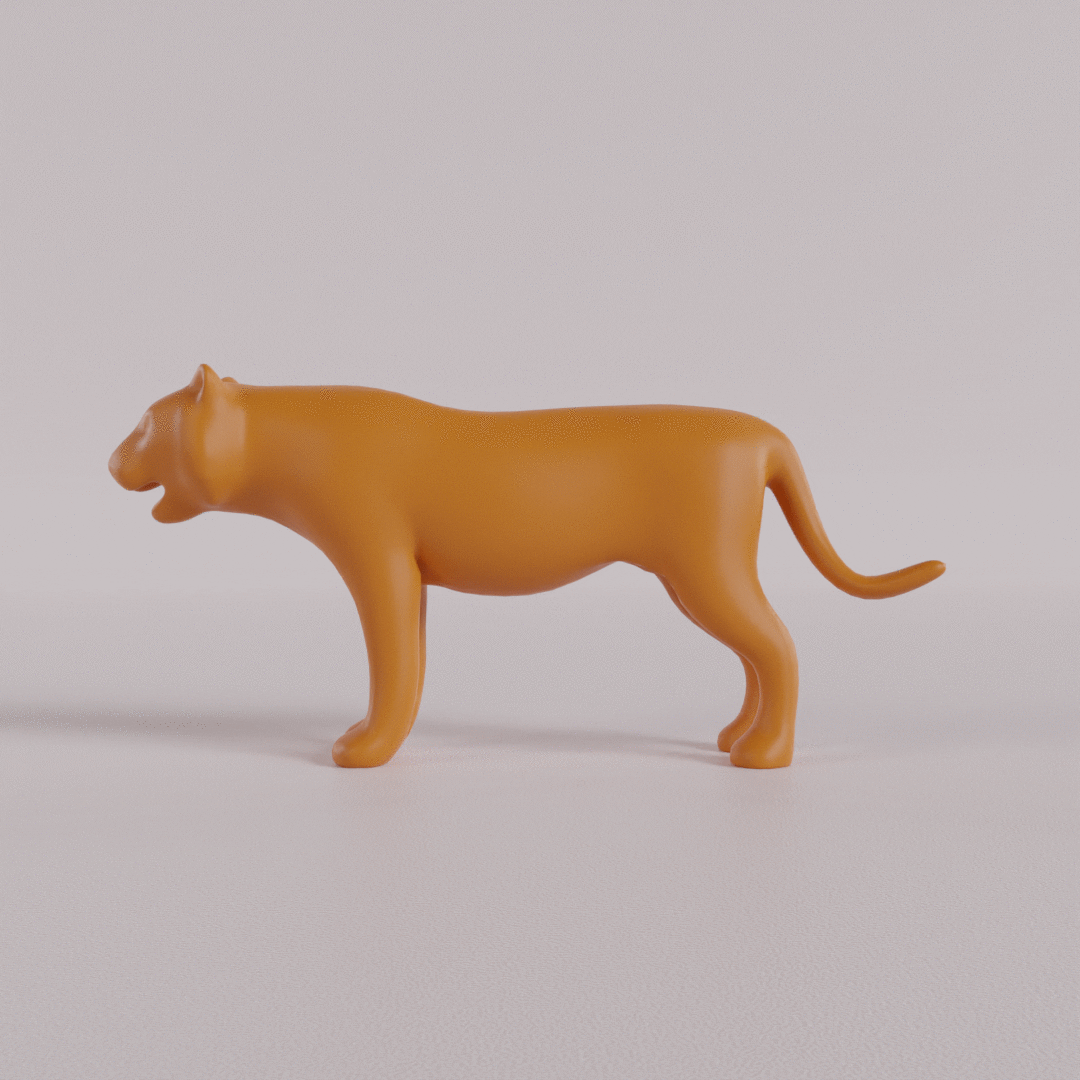 Tigre figura animal Arte estatua 3D print model - Mito3D