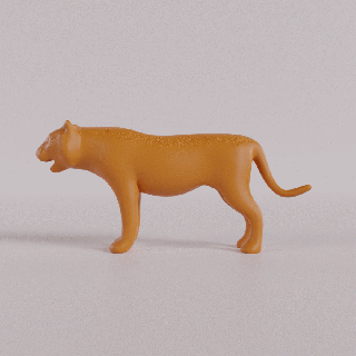 Tigre figura animal Arte estatua 3d print model - Mito3D
