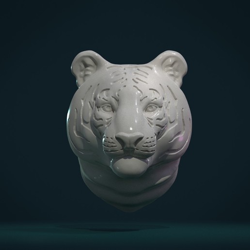 tiger head art kitty mammal carnivora cat 3D print model - Mito3D