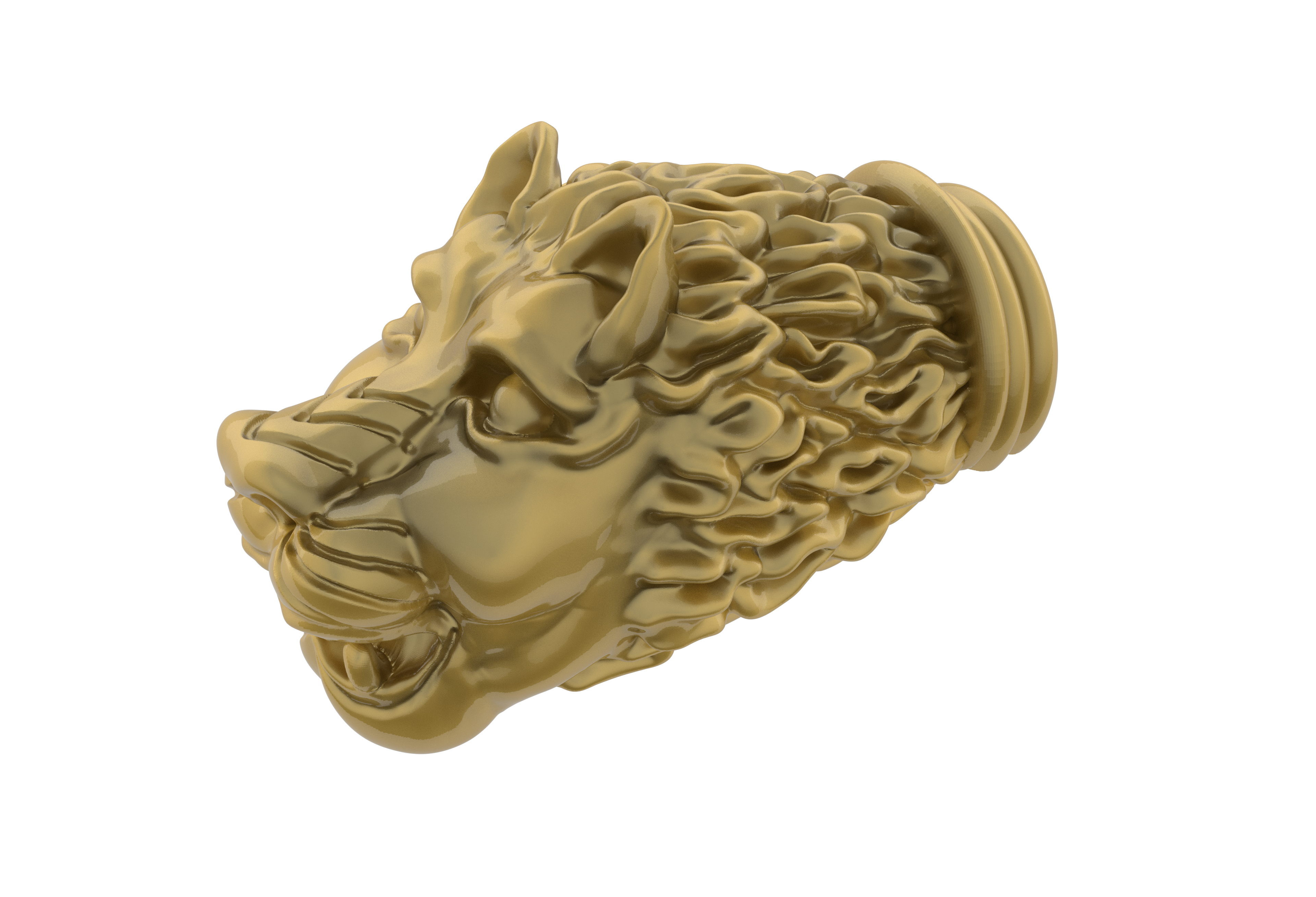 tiger head tiger-head lion-head bangle pendant art sculpture 3D print model - Mito3D