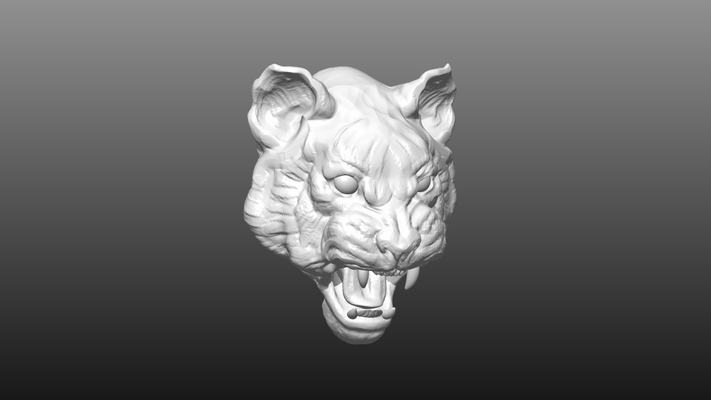 tigre cabeça animal mar selva decoração escultura cnc artcam decorativo 3d print model - Mito3D