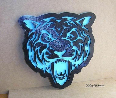 tigre cabeça agressivo selva safári zoológico selvagem animal jardim 3d print model - Mito3D