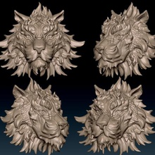 08 Kaplan kafa numarası art heykel yaprak hayvan çiçek doğa heykeller 3d print model - Mito3D