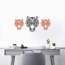 tiger head wall decoration sticker 3d art american america eagle fly skytribal tribal mask stl cnc african decor support home office happy ender anet blender engraving 3d print model - Mito3D