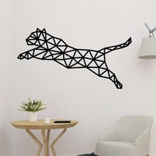 tigre pulando poligonal parede arte decoração 3d 2d painel saltar 3d print model - Mito3D